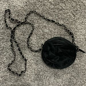 Black flower crossbody purse